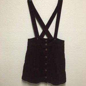 Maroon Corduroy Overall Skirt